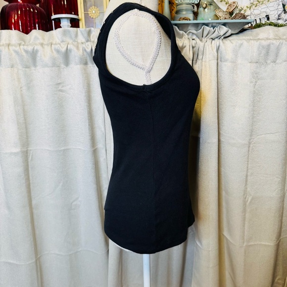 International Concepts Black Embellished Fitted Tank Top XL - Picture 3 of 7